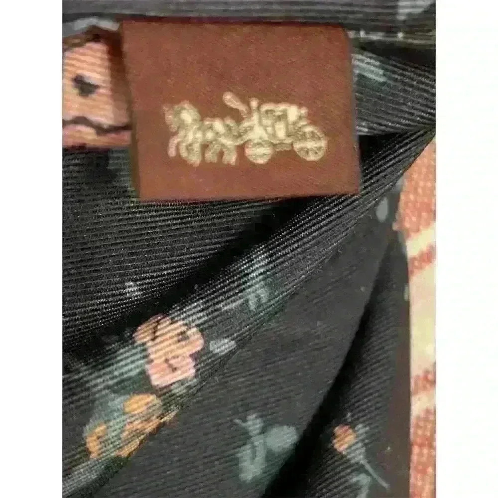 Coach Abby Duffle Pink Leather Shoulder Bag Rose Bouquet Print Lining - Picture 8 of 8